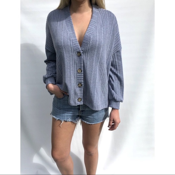 Light Blue Button Up Cardigan 2 in 1 Sweater - Picture 3 of 5